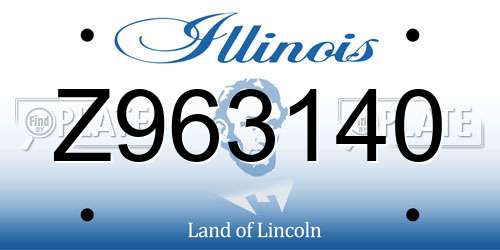 Z963140 Illinois License Plate