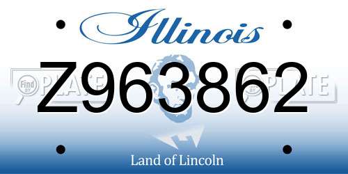 Z963862 Illinois License Plate