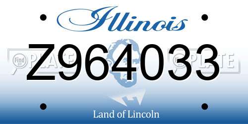 Z964033 Illinois License Plate