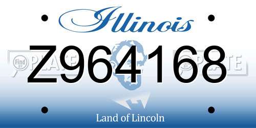 Z964168 Illinois License Plate