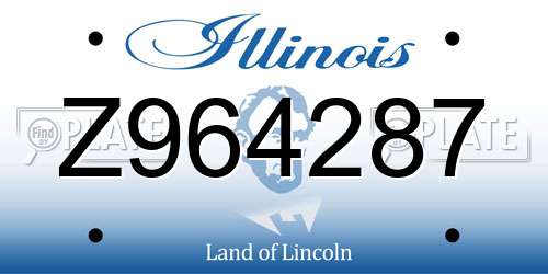 Z964287 Illinois License Plate