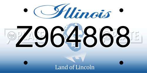 Z964868 Illinois License Plate