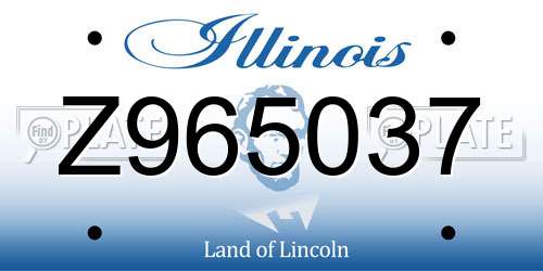 Z965037 Illinois License Plate