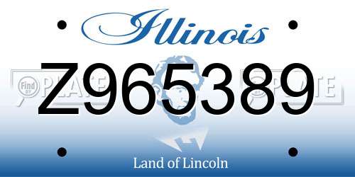 Z965389 Illinois License Plate