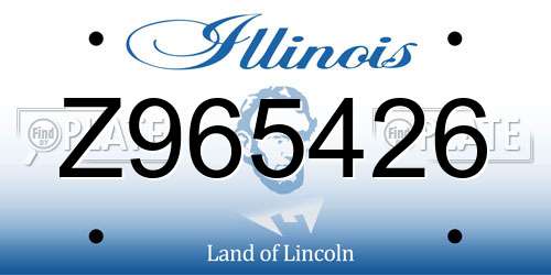 Z965426 Illinois License Plate