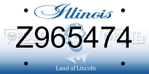 Z965474 Illinois License Plate