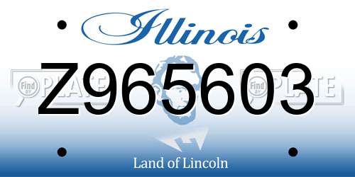 Z965603 Illinois License Plate