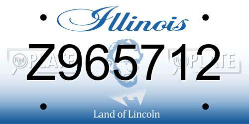 Z965712 Illinois License Plate