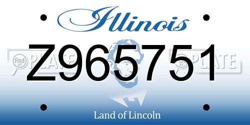 Z965751 Illinois License Plate