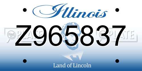 Z965837 Illinois License Plate