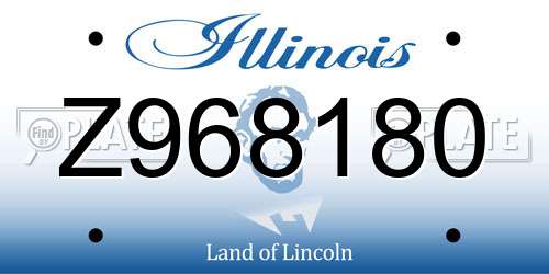 Z968180 Illinois License Plate