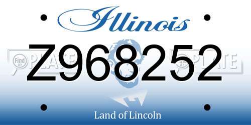 Z968252 Illinois License Plate
