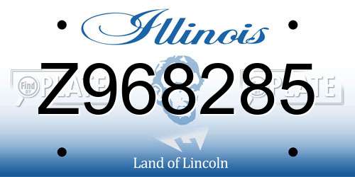 Z968285 Illinois License Plate