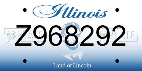 Z968292 Illinois License Plate