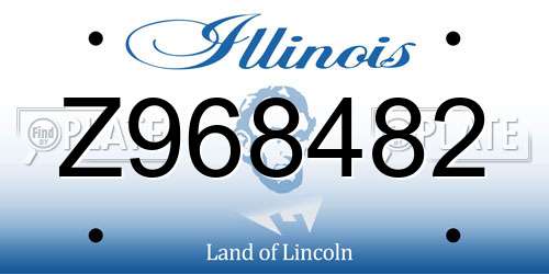 Z968482 Illinois License Plate