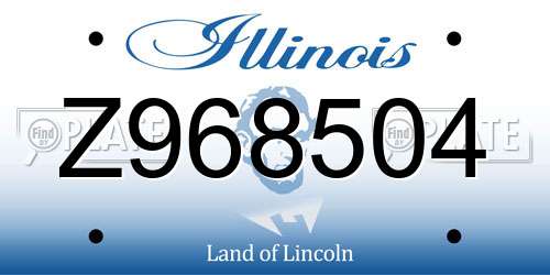Z968504 Illinois License Plate