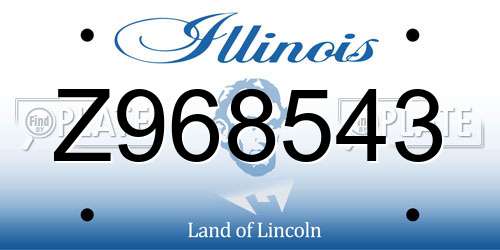 Z968543 Illinois License Plate