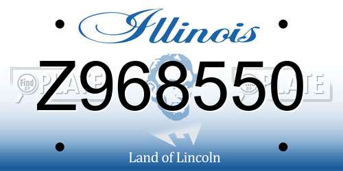 Z968550 Illinois License Plate