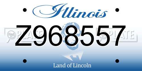 Z968557 Illinois License Plate