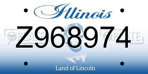 Z968974 Illinois License Plate