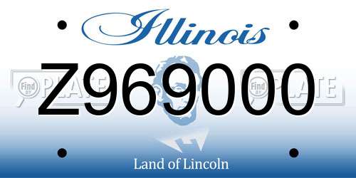 Z969000 Illinois License Plate