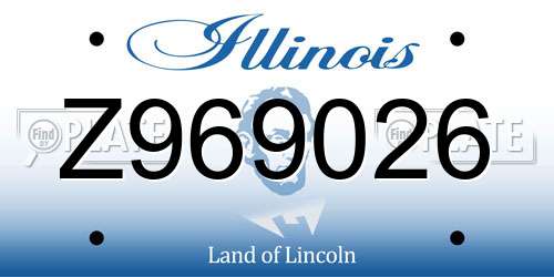 Z969026 Illinois License Plate