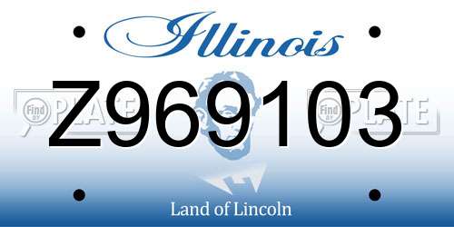 Z969103 Illinois License Plate