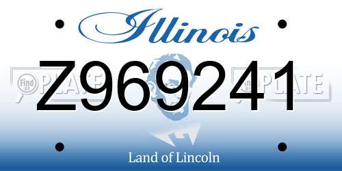 Z969241 Illinois License Plate