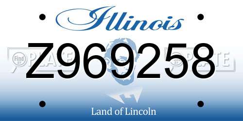 Z969258 Illinois License Plate