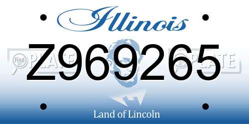 Z969265 Illinois License Plate