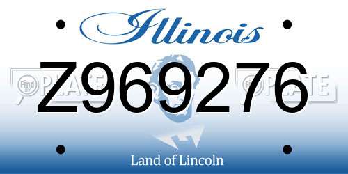 Z969276 Illinois License Plate