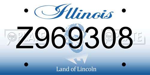 Z969308 Illinois License Plate