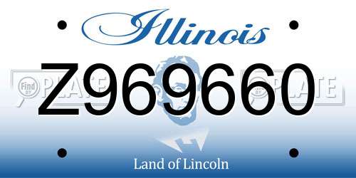 Z969660 Illinois License Plate