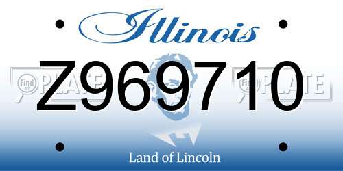 Z969710 Illinois License Plate
