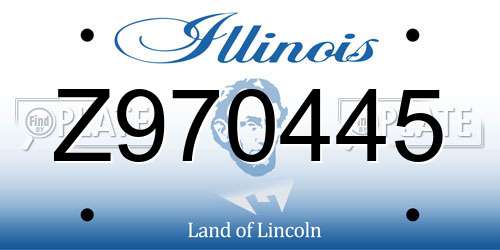 Z970445 Illinois License Plate
