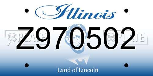 Z970502 Illinois License Plate