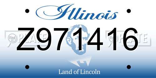 Z971416 Illinois License Plate