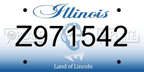 Z971542 Illinois License Plate