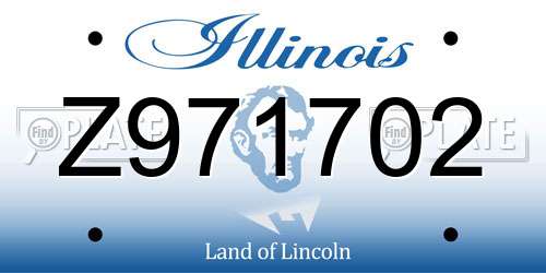 Z971702 Illinois License Plate