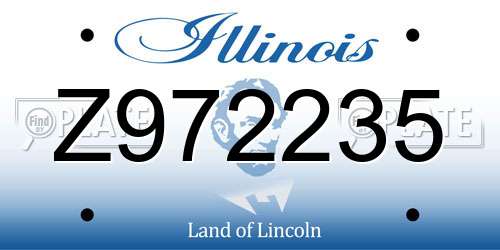 Z972235 Illinois License Plate