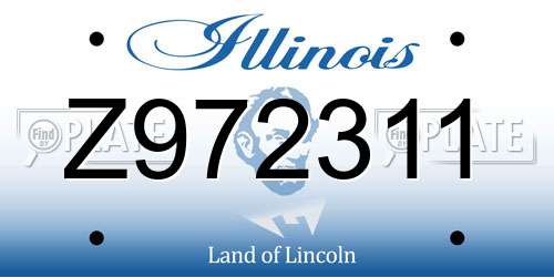 Z972311 Illinois License Plate