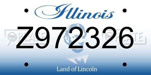 Z972326 Illinois License Plate