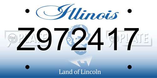 Z972417 Illinois License Plate