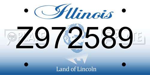 Z972589 Illinois License Plate