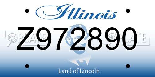 Z972890 Illinois License Plate