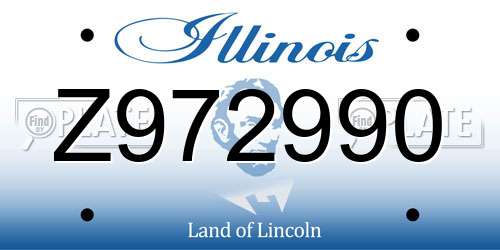 Z972990 Illinois License Plate