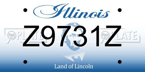 Z9731Z Illinois License Plate