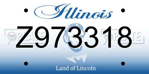 Z973318 Illinois License Plate
