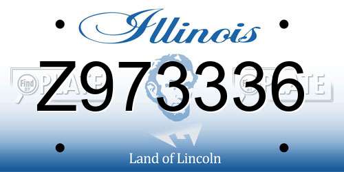 Z973336 Illinois License Plate