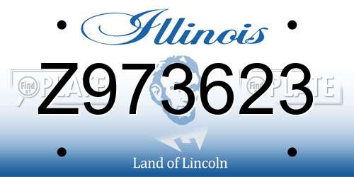 Z973623 Illinois License Plate